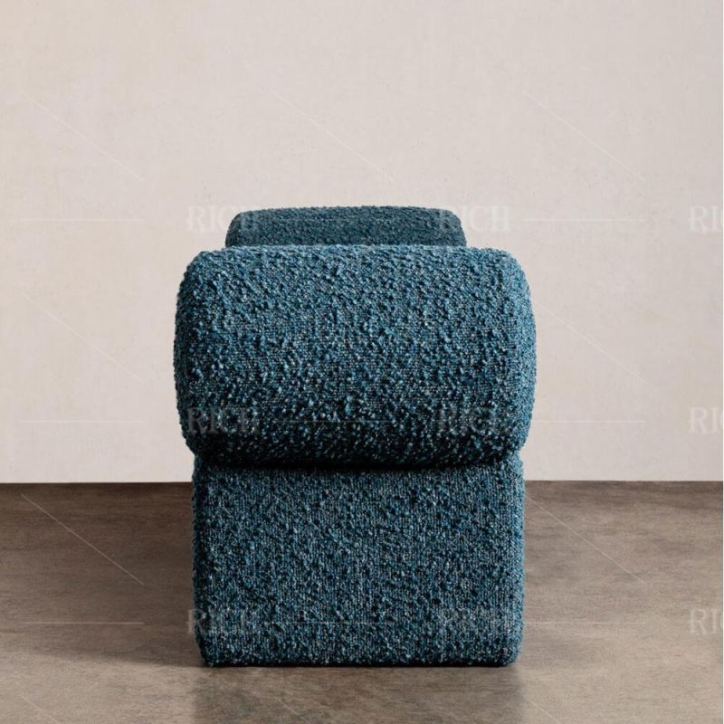 Teddy Boucle Fabric Long Ottoman Bench