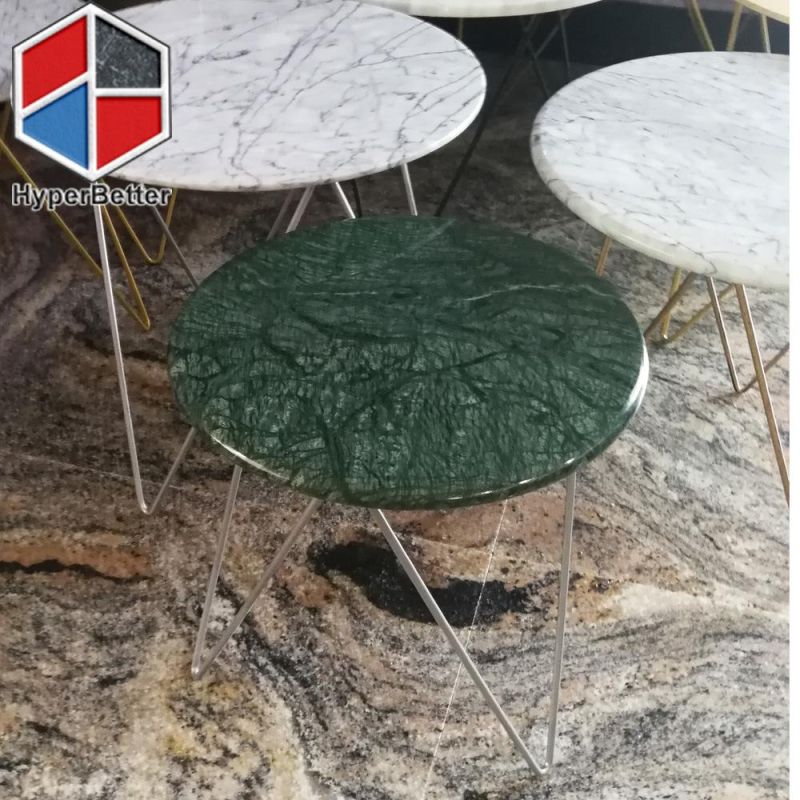 Round Green Marble Side Tables