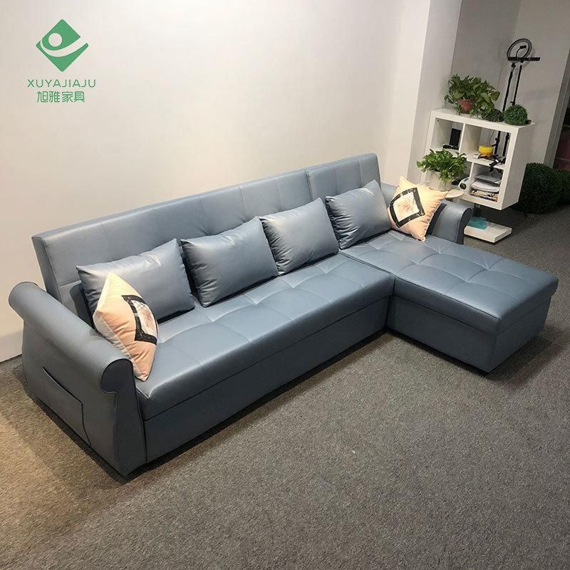 L Shape Sofa Set Custom Made Storage Adjustable Folding Sofa