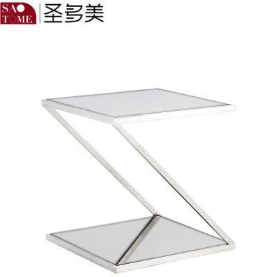 Modern Hotel Living Room Furniture Exquisite Black or White Glass End Table