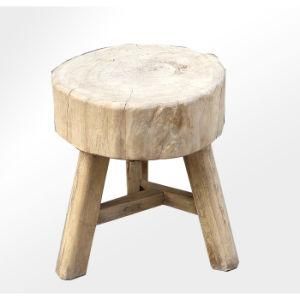 Chinese Antique Shanxi Pine Wood Round Stool