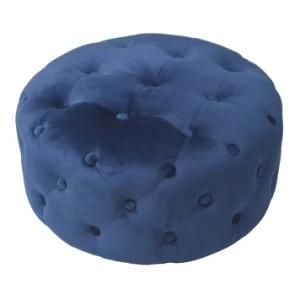 Knobby Velvet Button Design Tufted Ottoman Pouf