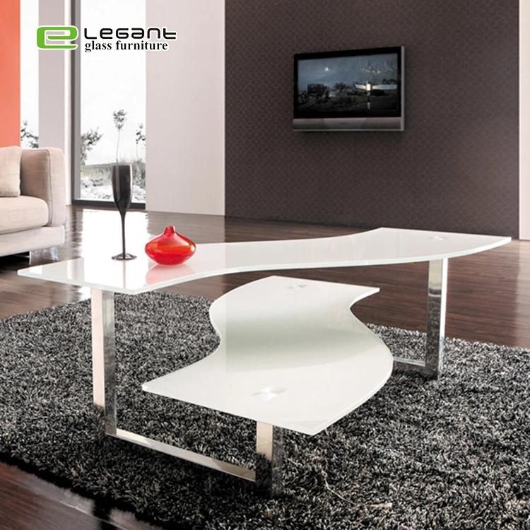 Home Decor Metal Legs Modern Glass Side Table / Glass Table