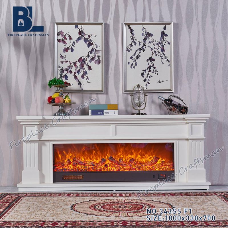 Mirrored Fireplace Electric Console Decorative Cabinet TV Stand 343ss