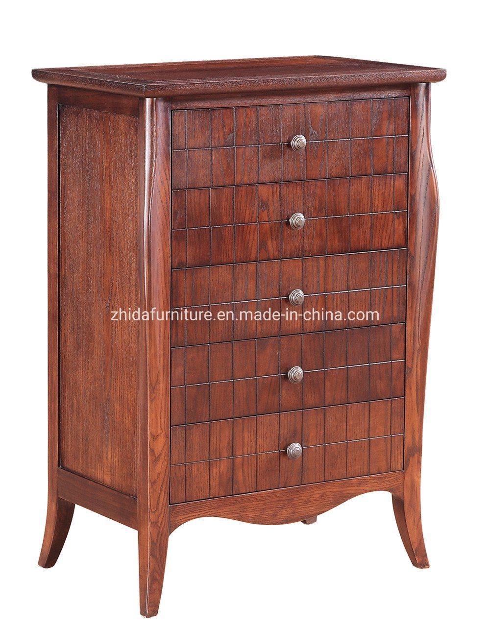 White Color Solid Wood Walnut Living Room Cabinet