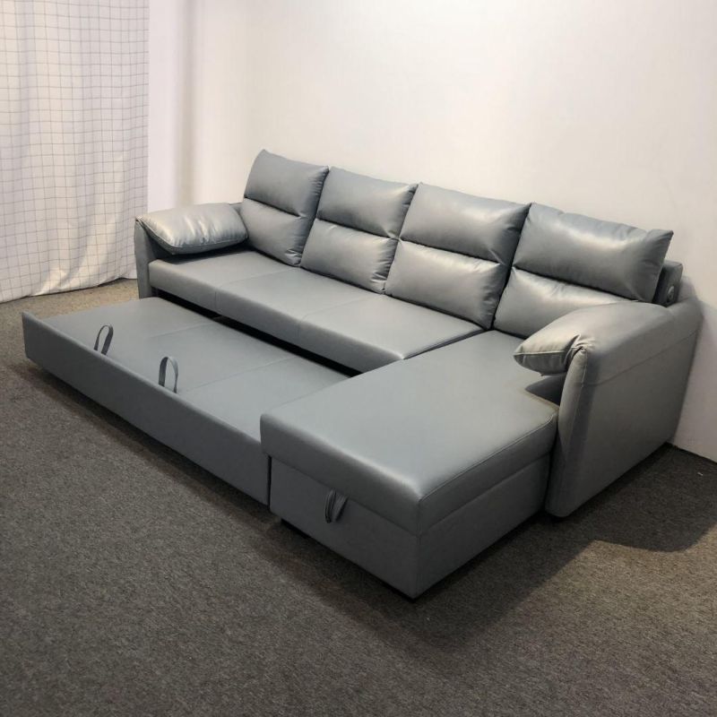 Italian Sofa Villa Living Room Combined Dual-Purpose Storable Rechargeable Sofa Bed