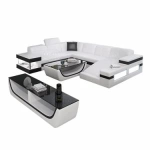 Hand Made Comfortable Living Room Leather Sofa Set White Sofa