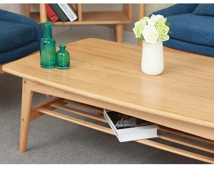 Nordic Simple White Oak Double-Layer All-Match Coffee Table