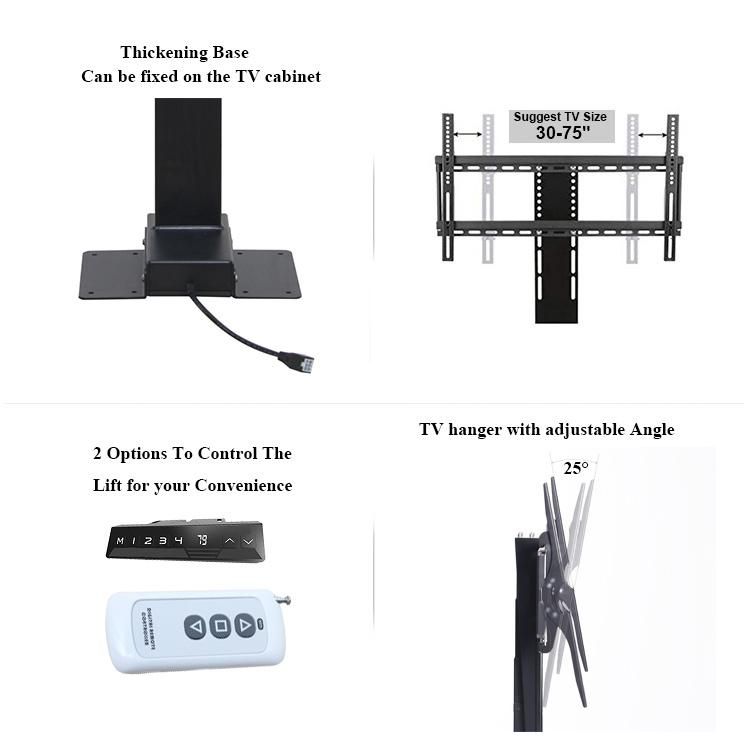 32 to 50 Inches Adjustable Height TV Stands Remote Control TV Stand Lift Motorized