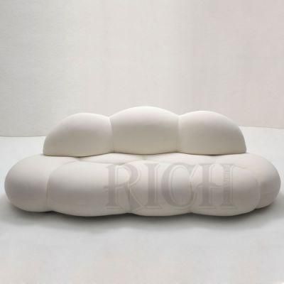 Commercial Shop Sofa Furniture Modern Fabric White Sofa