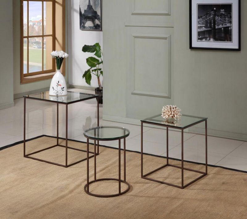 Good Quality Hot Selling Living Room Modern Glass Top Coffee Table Sets