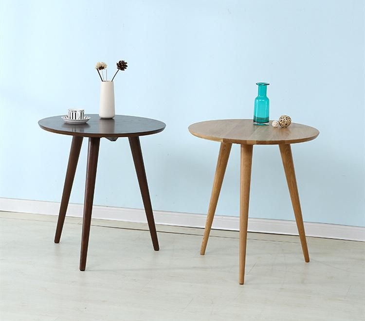 Simple Move Leisure Crutches Solid Wood Round Table