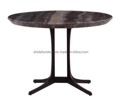 Modern Hotel Round Shape Marble Table Side Table with Metal Base