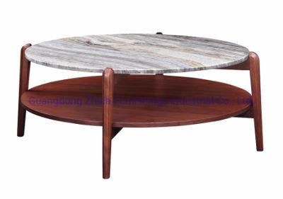 Big Round Coffee Table Table with American Walnut Wood