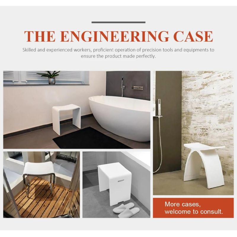 Modern Design Solid Surface Bathroom Shower Stool