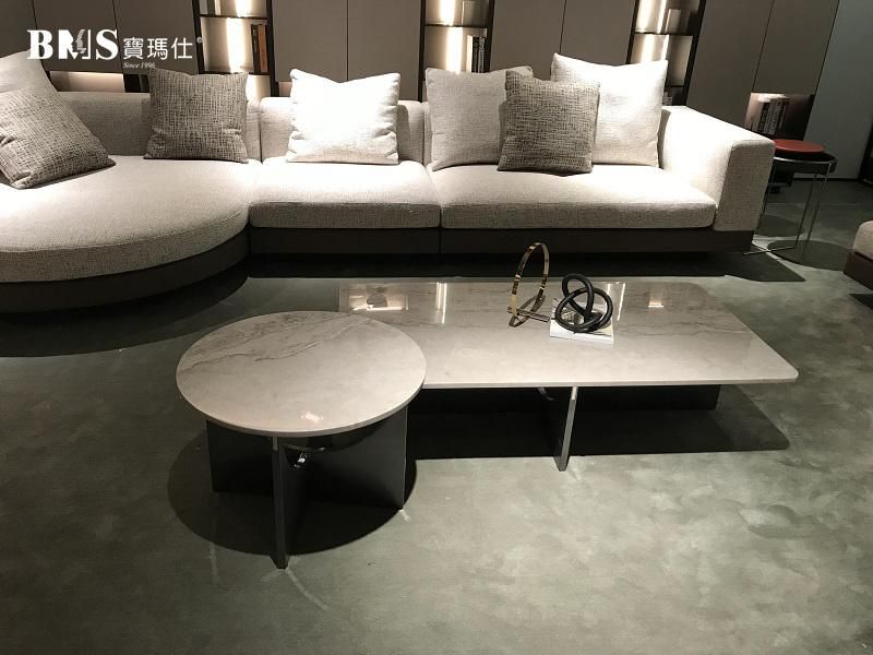 Popular European Design Living Room Rectangle Light Grey Marble Coffee Table