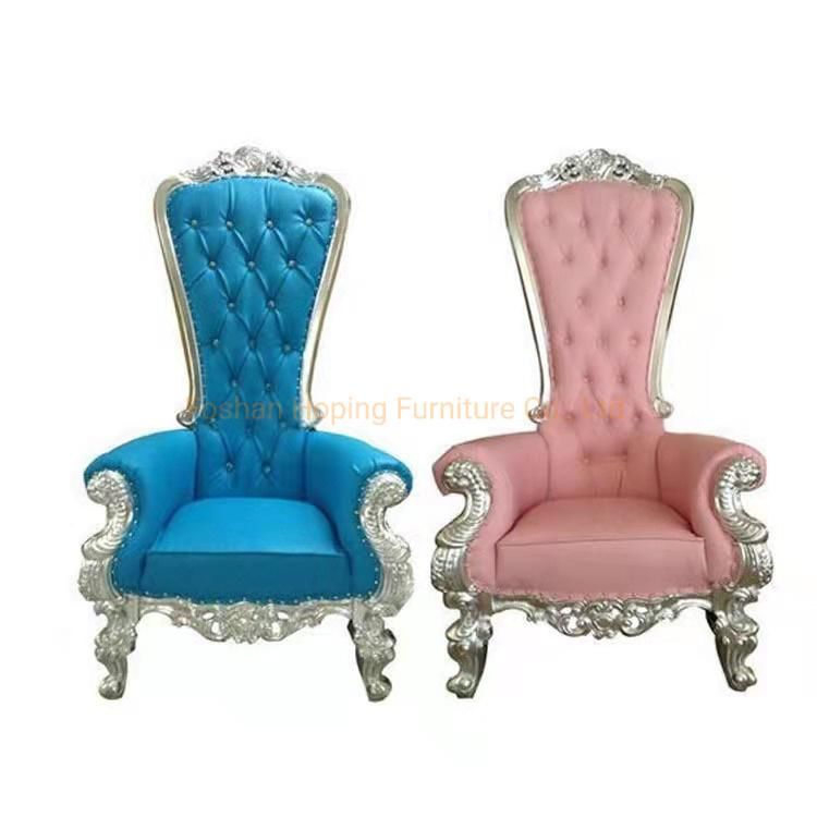 Modern Wedding Decoration Use Gold Bride and Groom Event Furniture King Throne Hotel Room Chairs