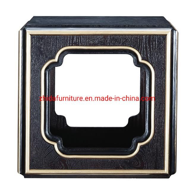 Zhida Foshan Factory Hotel Project Classic Style Home Furniture Living Room Sofa Side Wooden Square Table for Villa