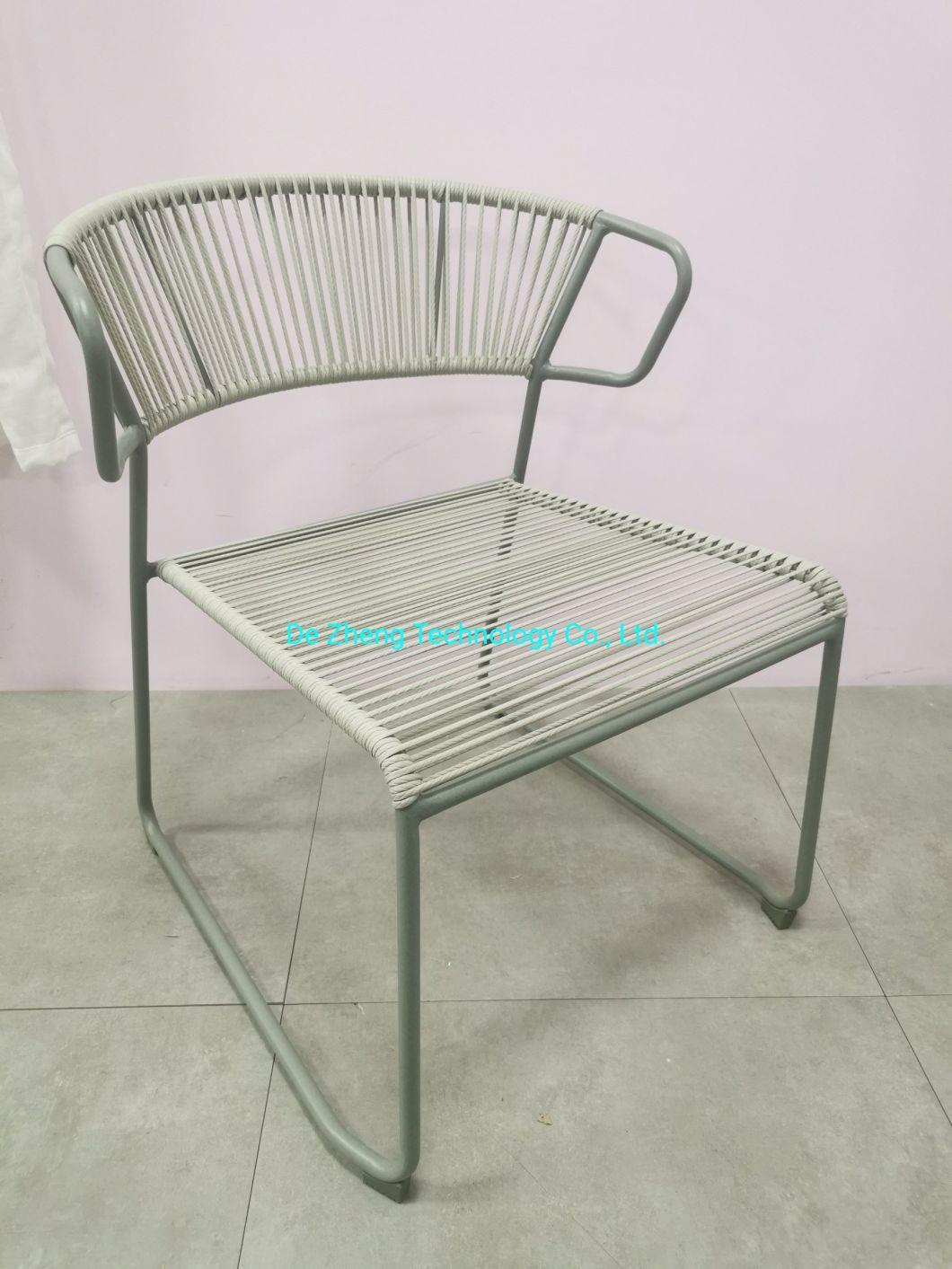 High Quality Patio Furniture PE Rattan Rope Aluminum Frame Garden Outdoor Indoor Leisure Chair Set