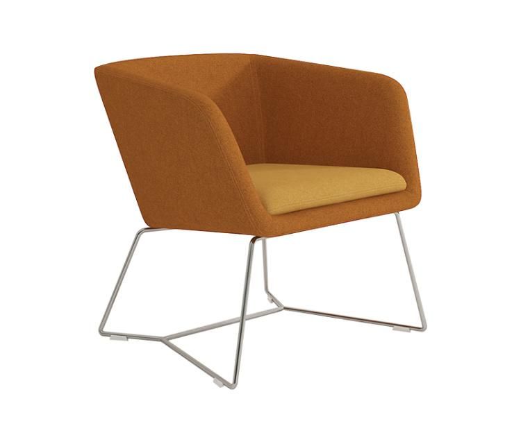 Minimal Design Armchair with Metal Legs for Reception