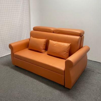 European Orange Technology Cloth Adjustable Headrest Bedroom Sofa Bed