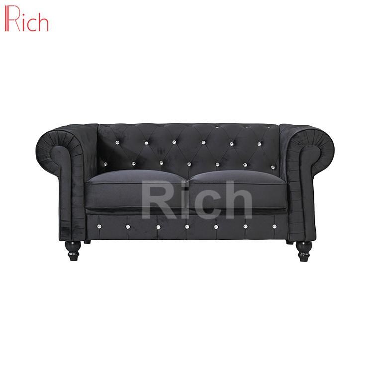 Wholesale Furniture Factory Direct Velvet Sectional Assembled Cheterfield Sofa Living Room Couch Furniture