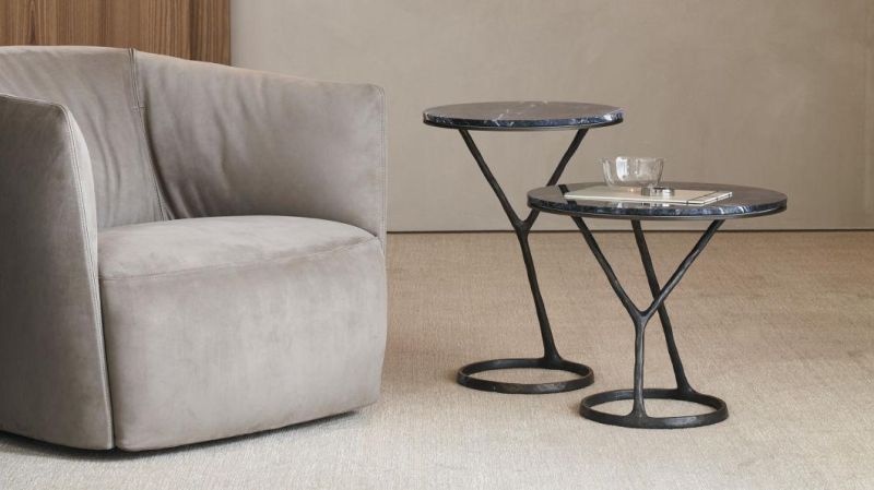 Ilda-a, Coffee Tables, Marble or Ceramic Top, Metal Brass Color Casting Base, Design in Home and Home and Hotel Furniture Customization