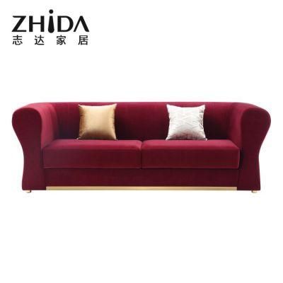 High-End Velvet Villa Use 3/2/1 Seaters Sofa Couch Good Price Wholesale Luxury Sofas Manufacturer