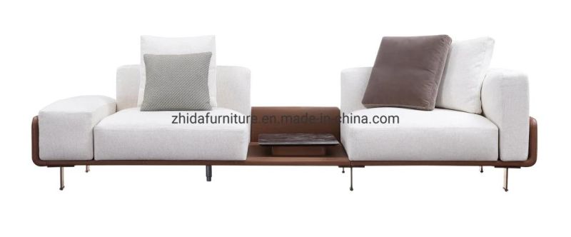 Modern Furniture Lobby Fabric Leather L Shape Living Room Sofa