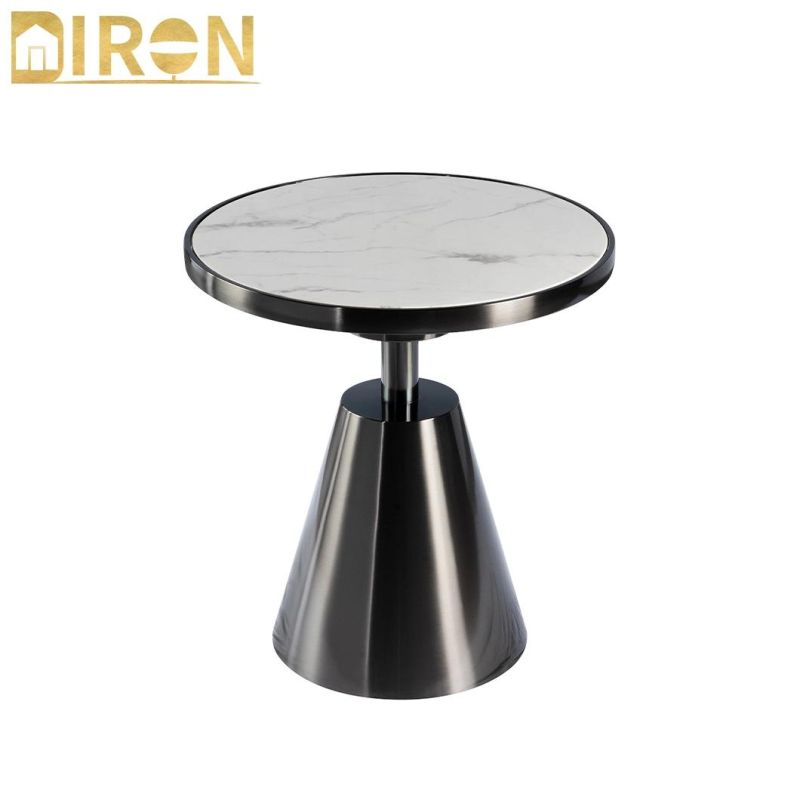 Modern Style Stainless Steel Marble Coffee Table Side Table for Hotel Home Apartment