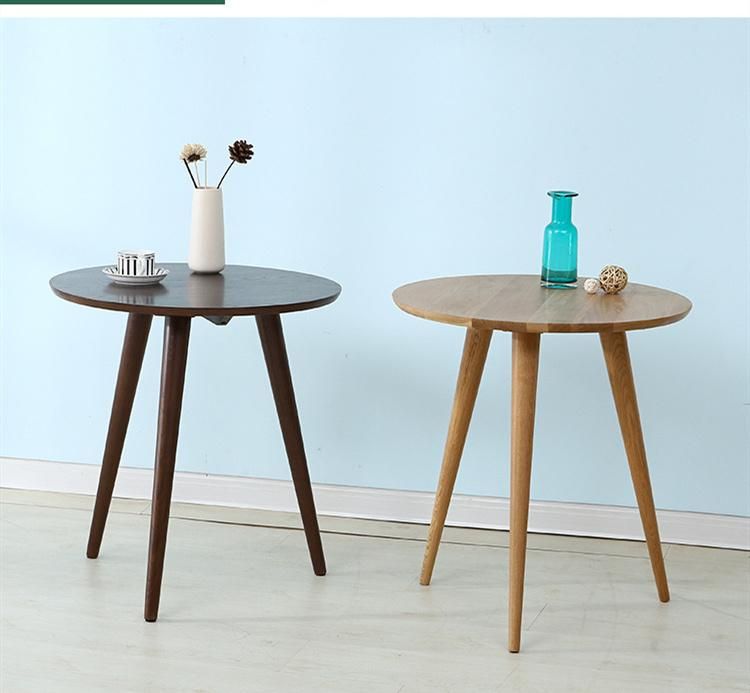 Simple Move Leisure Crutches Solid Wood Round Table