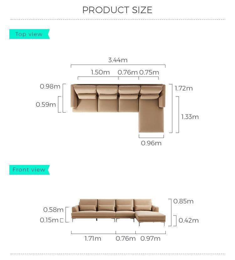 Linsy Fabric Brown Sofa High Quality Living Room Furniture Corner Sofa Set S183