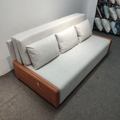 Modern Minimalist Small Apartment Armrestless Multifunctional Fabric Sofa Bed