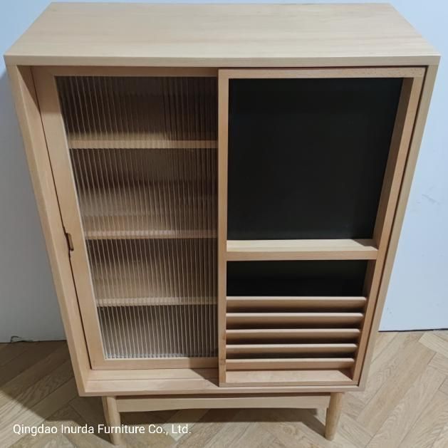 Solid Beech Wood Bookcase, Locker, Children′s Toy Cabinet