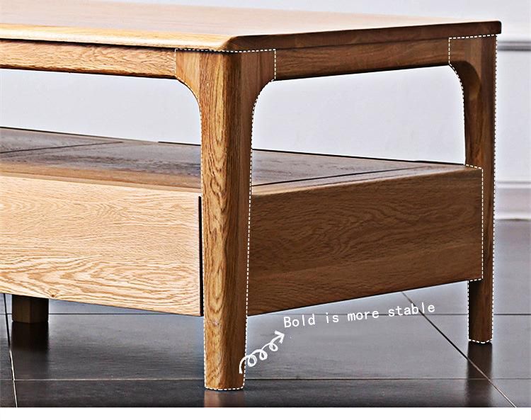 Nordic Minimalist Living Room Furniture Solid Wood Coffee Table