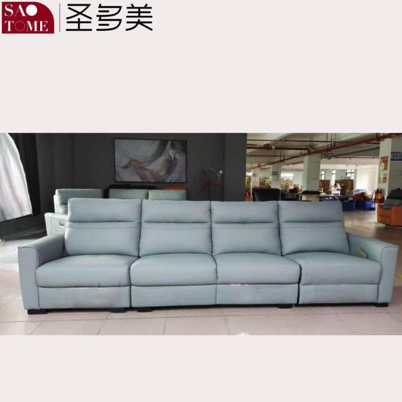 Minimalist Smart Home Leather Eucalyptus Wood Frame Various Combinations Functional Sofa