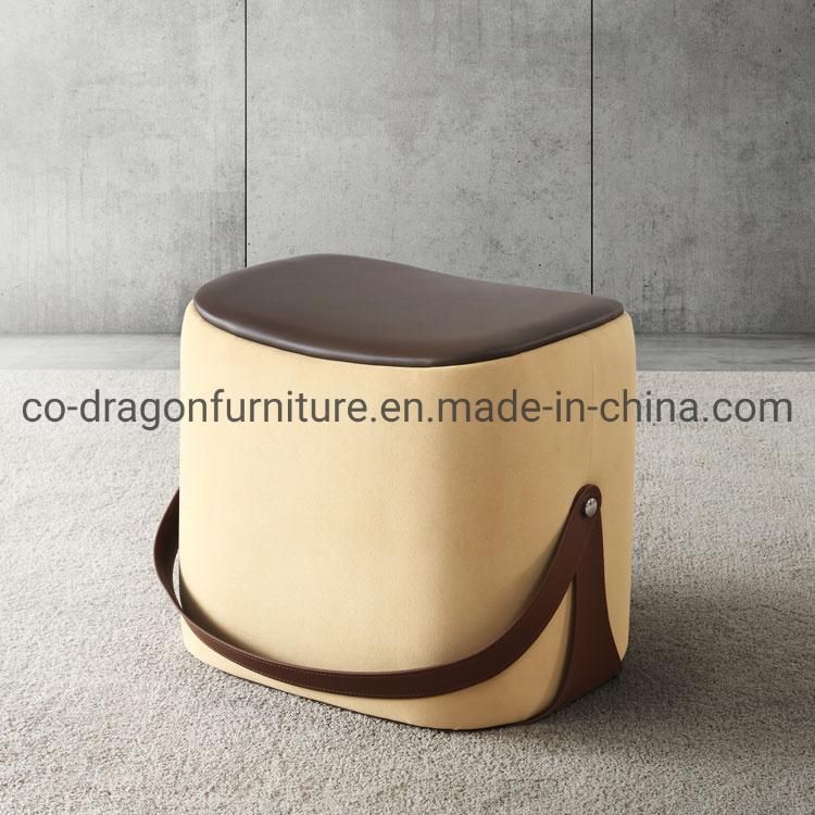 China Wholesale Living Room Furniture Wooden Leather Portability Leisure Stool