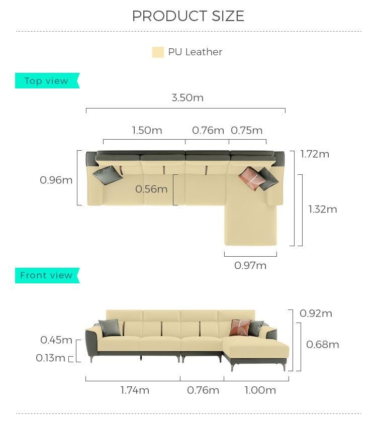 New European 3 Home Furniture Wooden Modern Genuine Leather Set Sofa S100