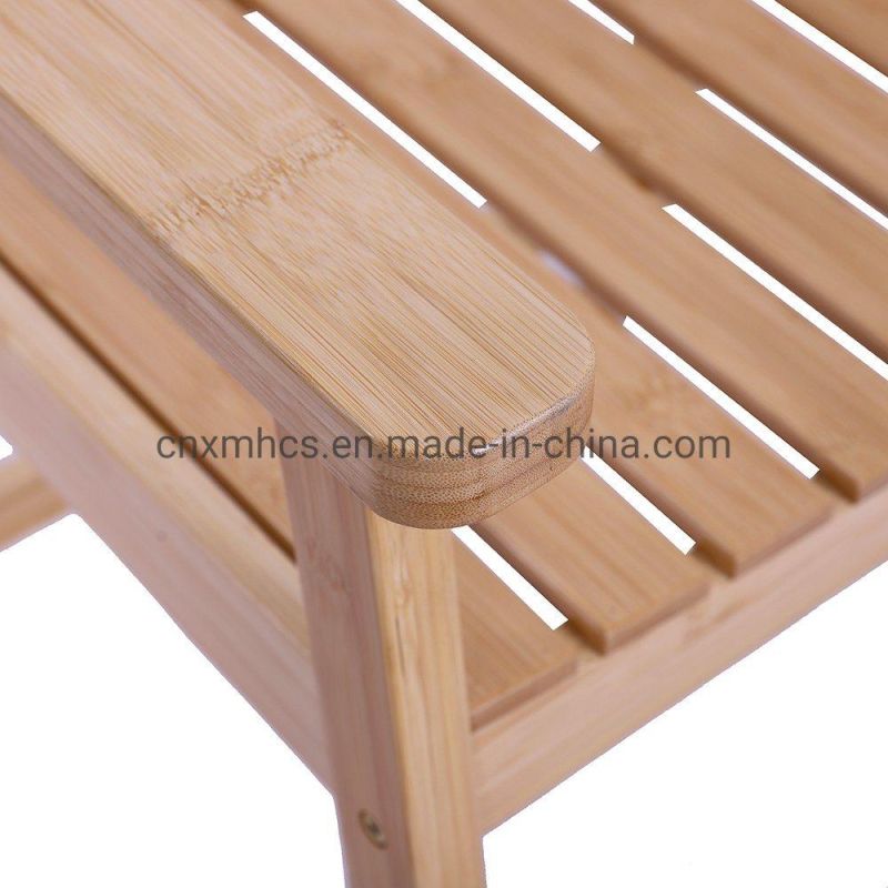 Bamboo Shower Chair for Adults Bathroom Bench SPA Stool Wood Bath Seat Indoor & Outdoor Use