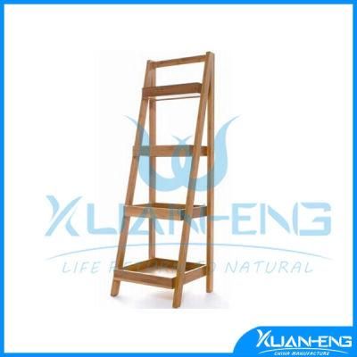 Customized Floor Bamboo Display Bamboo Wall Shelf