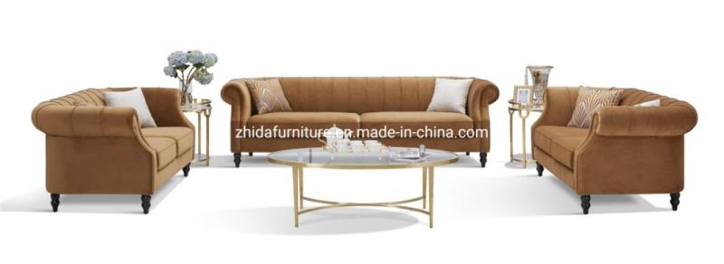 Zhida Furniture Eurpean Modern Design Home Living Room Upholstery Fabric Sofa Set