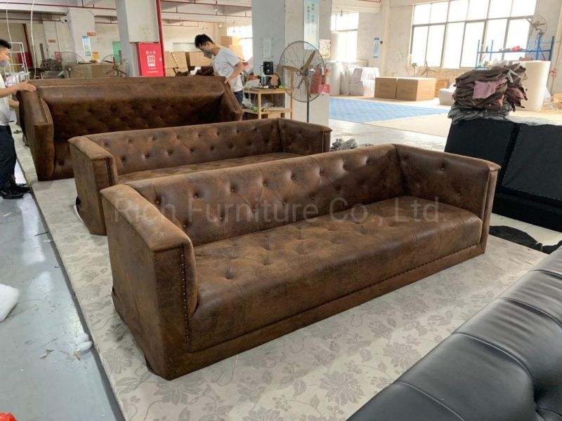 New Design Amercian Style Vintage Leather Sofa Living Room Sofa