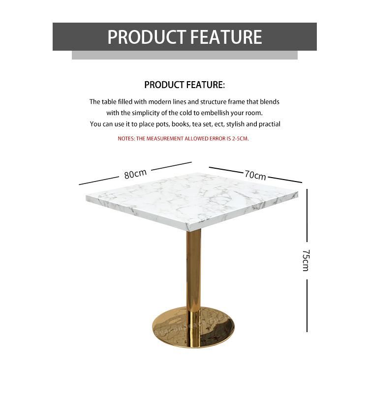 Marble Top Metal Base Dining Table