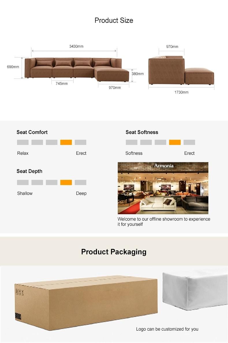 High-Quality Home Furniture Sofa L Shaped Modular Leather Sofa