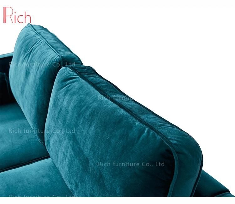 Modern Lounge Furniture Hotel Living Room Fabric Velvet Sofa Loveseat