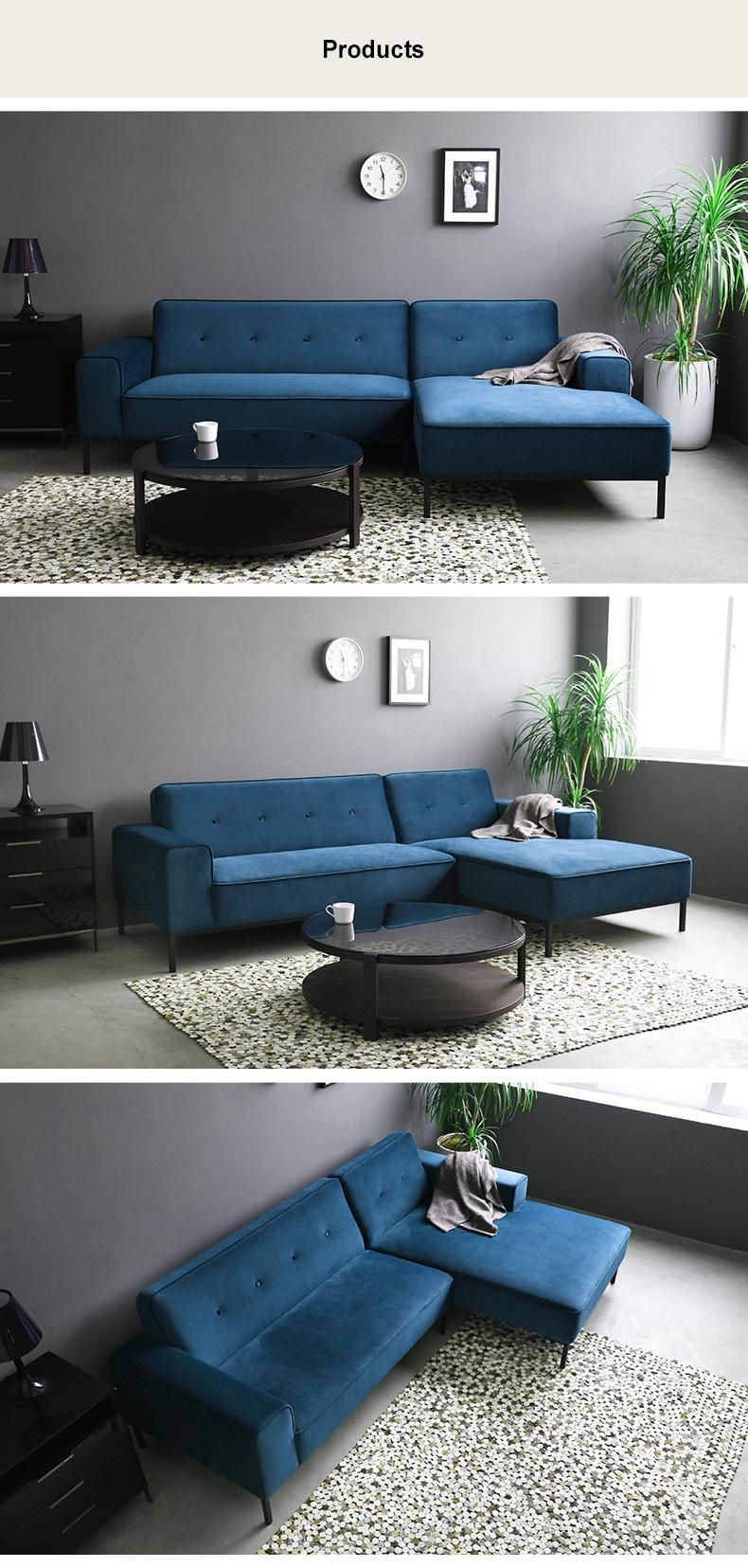 Wooden Legs High-Density Sponge Leisure Sofa Corner Sectional Sofa