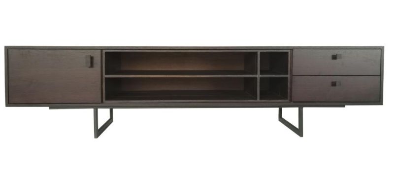 Dg-903 Wooden TV Stand/MDF /Walnut Veneer/ Metal Coating Base