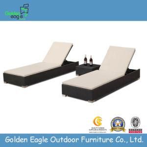 Guangdong Factory Outdoor Sun Lounger with PE Rattan