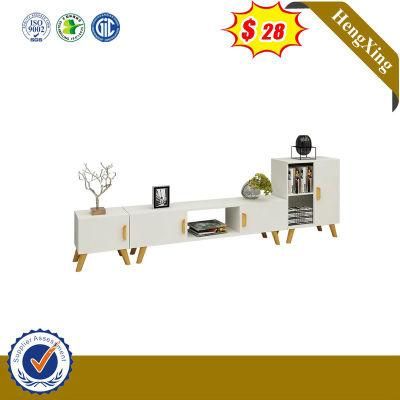 Customerized Size White Color Living Room Furniture Set TV Stand Cabinet Coffee Table with Wooden Legs