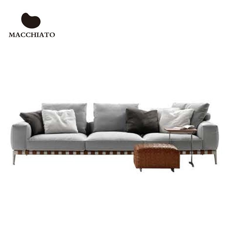 Italian Style Super Comfort Villa Use Sectional Sofas 4/3 Seaters Straight Shape Couch Sofa with Good Smell Feather Down Filling